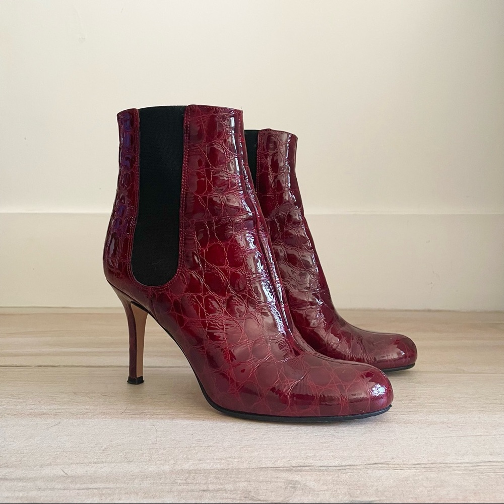 Kate Spade Katrina Patent Leather Boots 6.5 Red